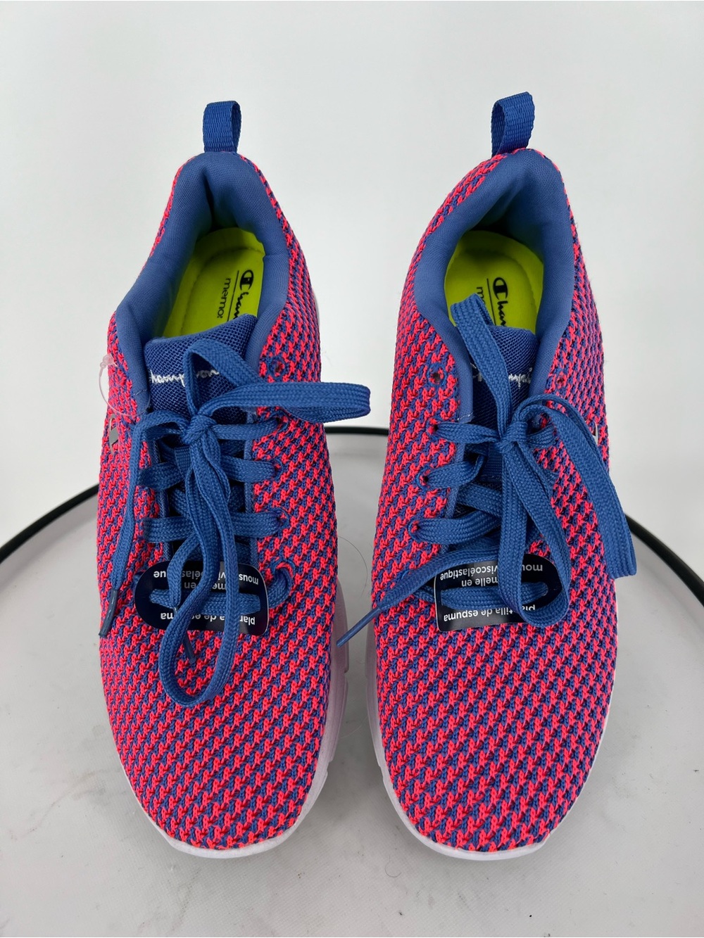 Champion Apollo Runners Women's‎ Blue & Pink Knit Lace-Up Athletic Sneakers